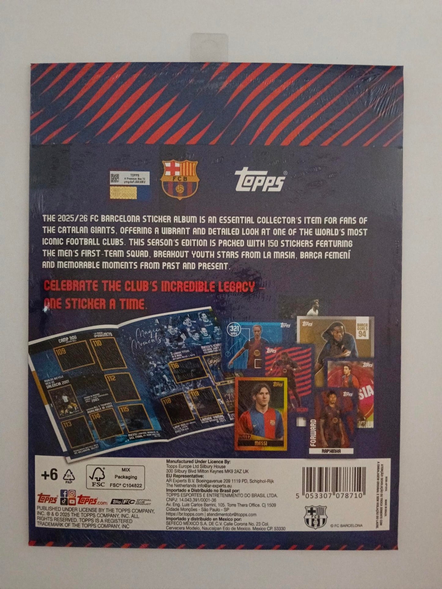 Topps FC Barcelona 2025-26 Official Sticker Album ¡All stickers included inside!