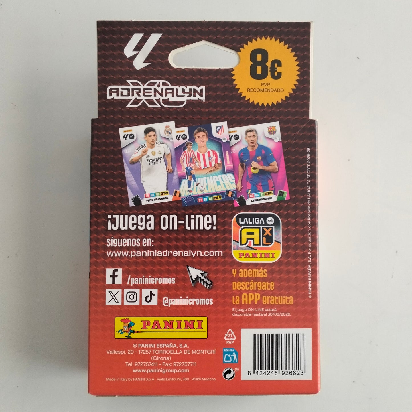 Panini Adrenalyn XL 2025-26 blister 8 sobres 48 cards