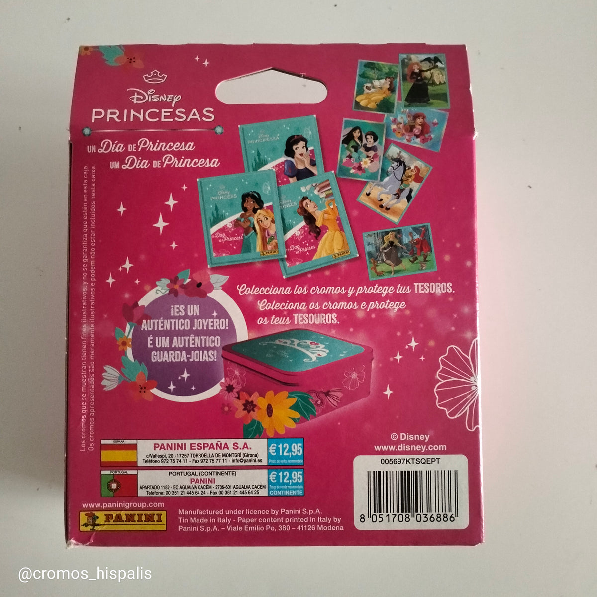 Panini Disney Princesas Un Dia de Princesa tin box 50 stickers