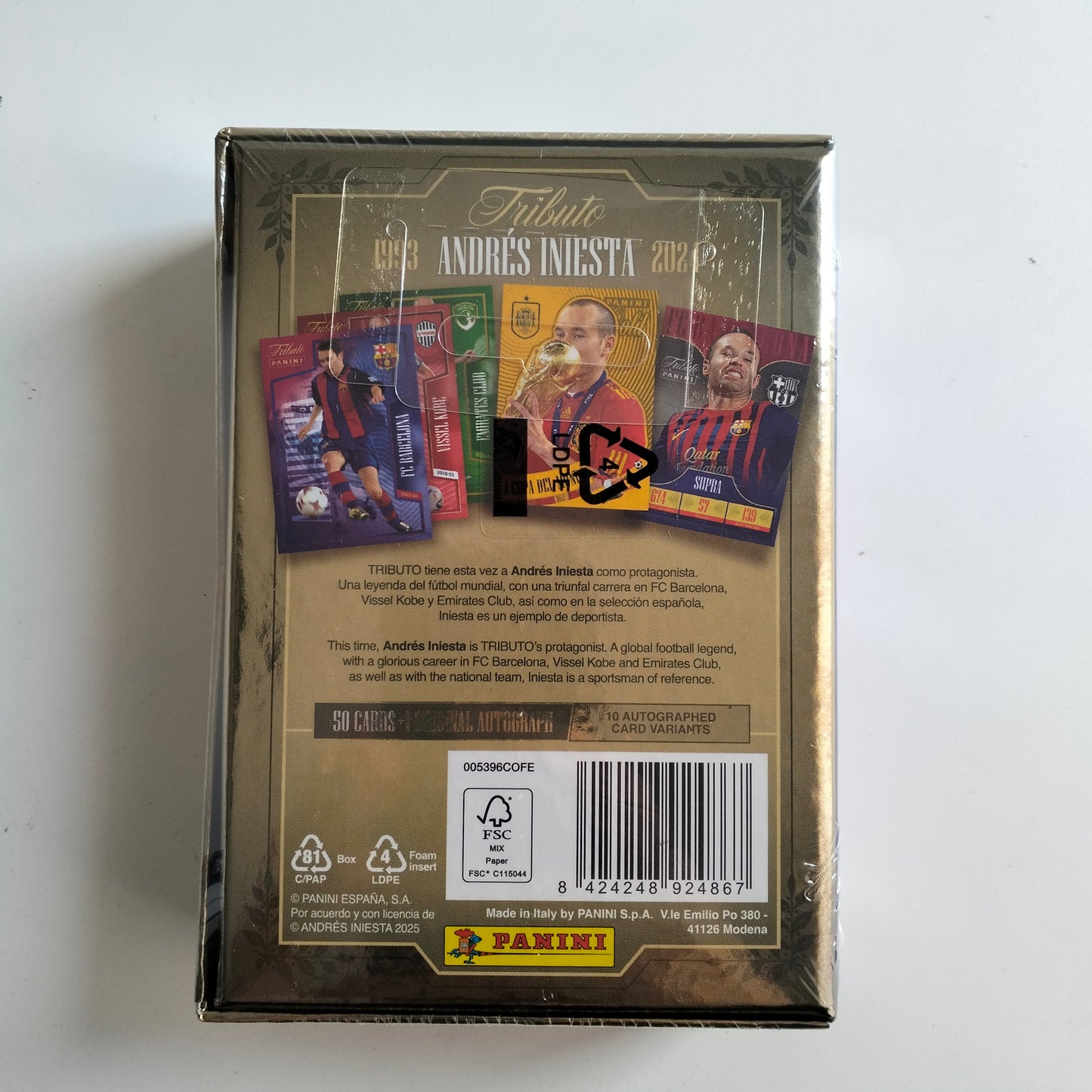 Panini Tributo Andres Iniesta 50 cards 1 AUTO ORIGINAL ASEGURADO