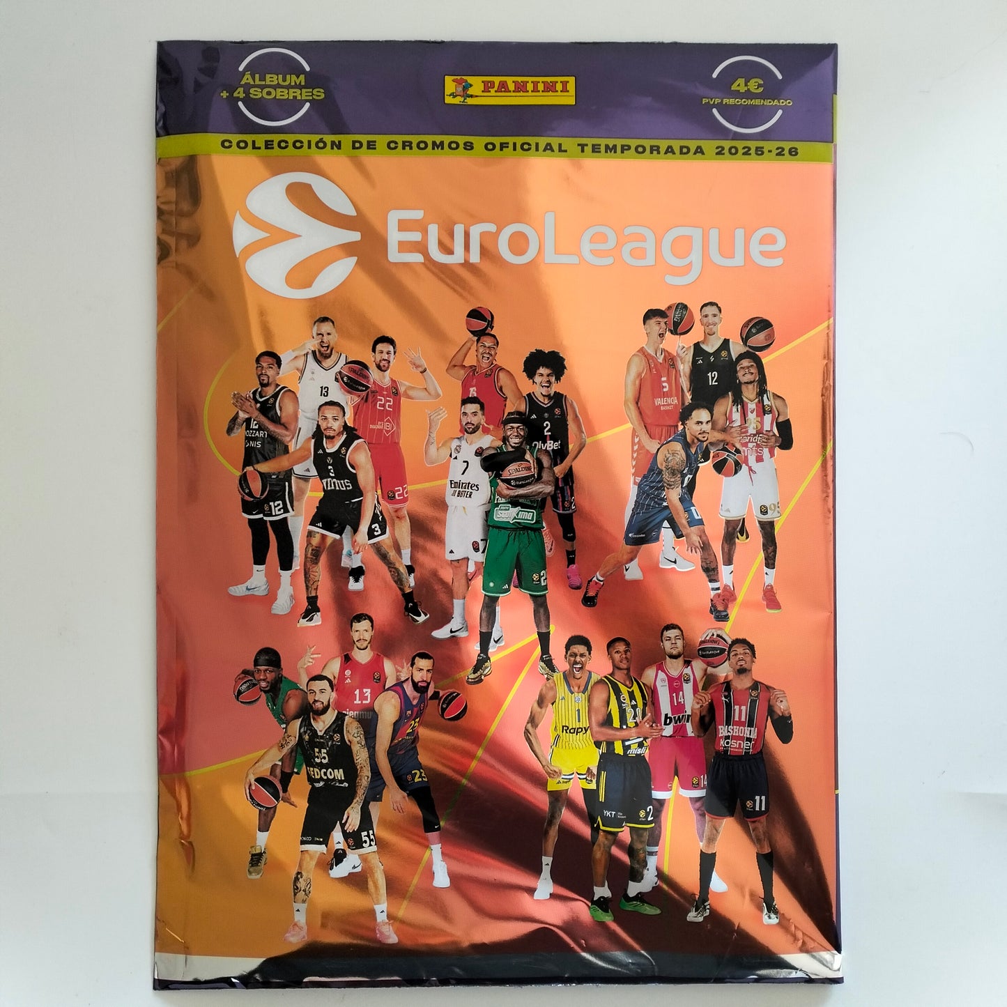 Panini Euroleague 2025-26 Official Sticker Collection album + 4 sobres