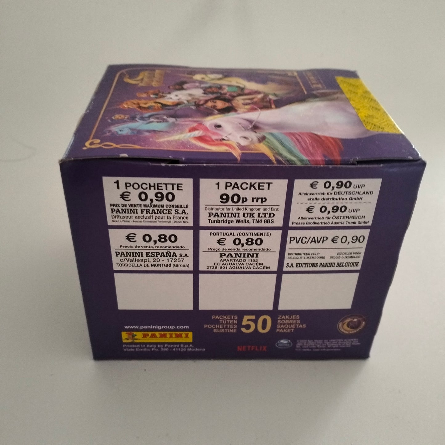 Panini Academia Unicornio caja 50 sobres