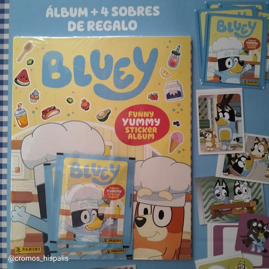 Panini Bluey Funny Yummy album + 4 sobres