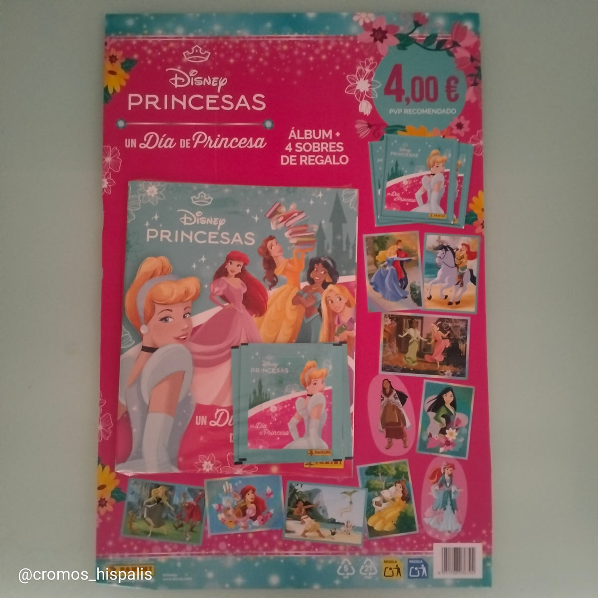 Panini Disney Princesas Un Dia de Princesa album + 4 sobres