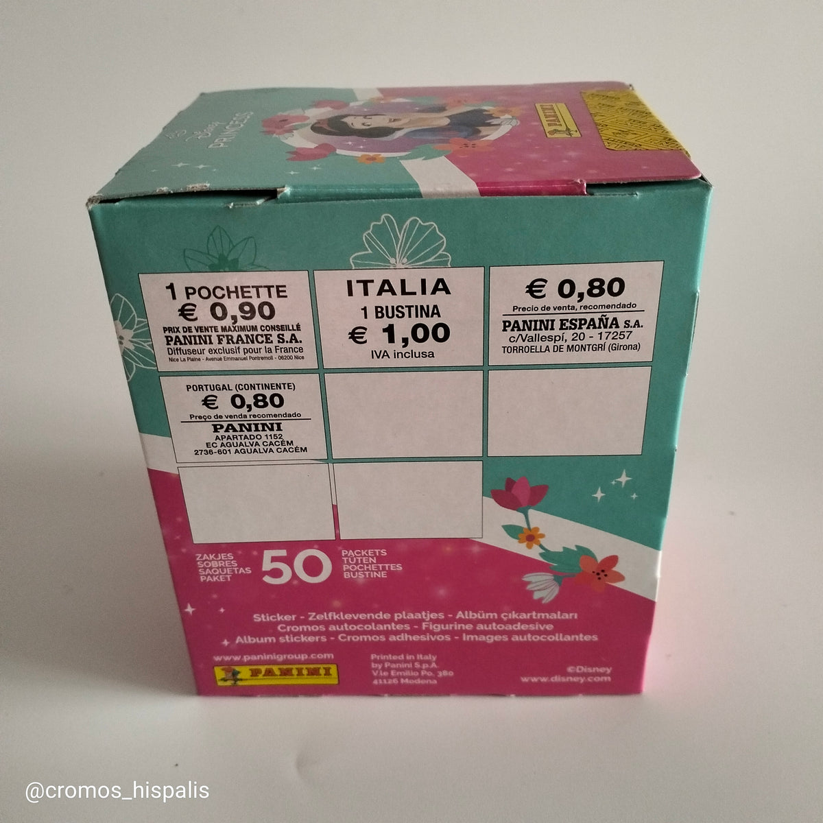Panini Disney Princesas Un Dia de Princesa caja 50 sobres